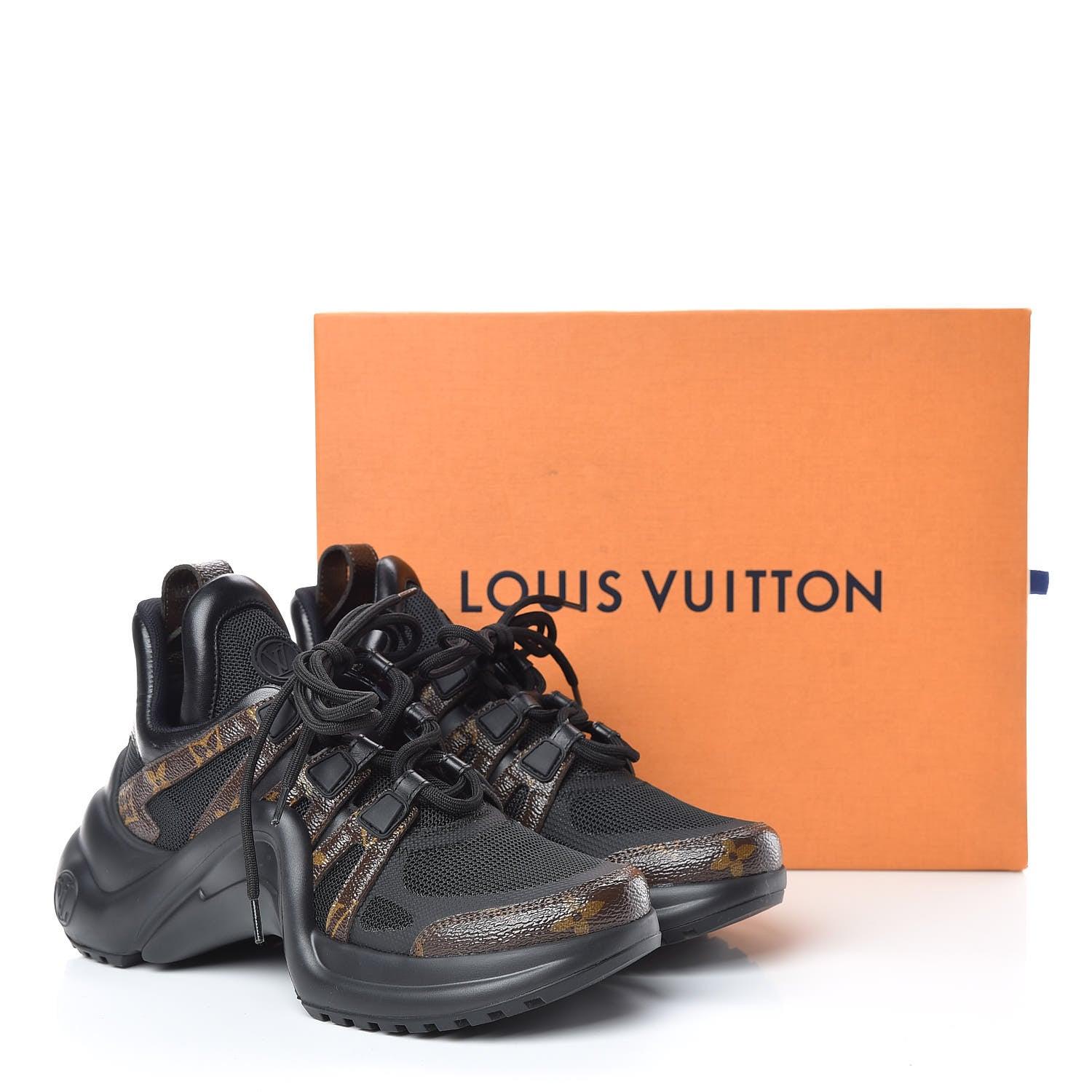 Louis Vuitton Calfskin Patent Monogram LV Archlight Sneakers 37 Black 9 of 9