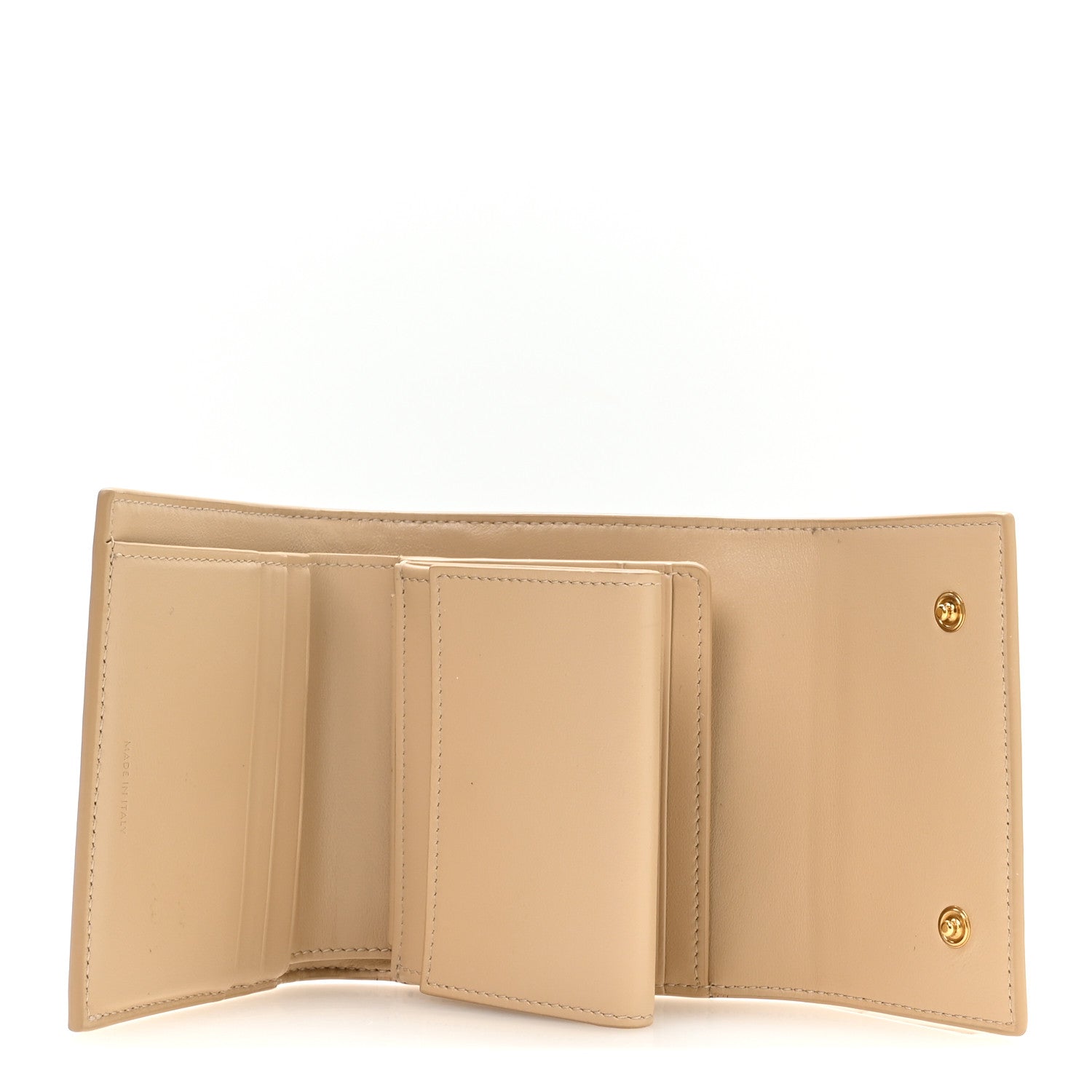 Celine Grained Calfskin Small Tri-Fold Wallet Beige 5 of 9