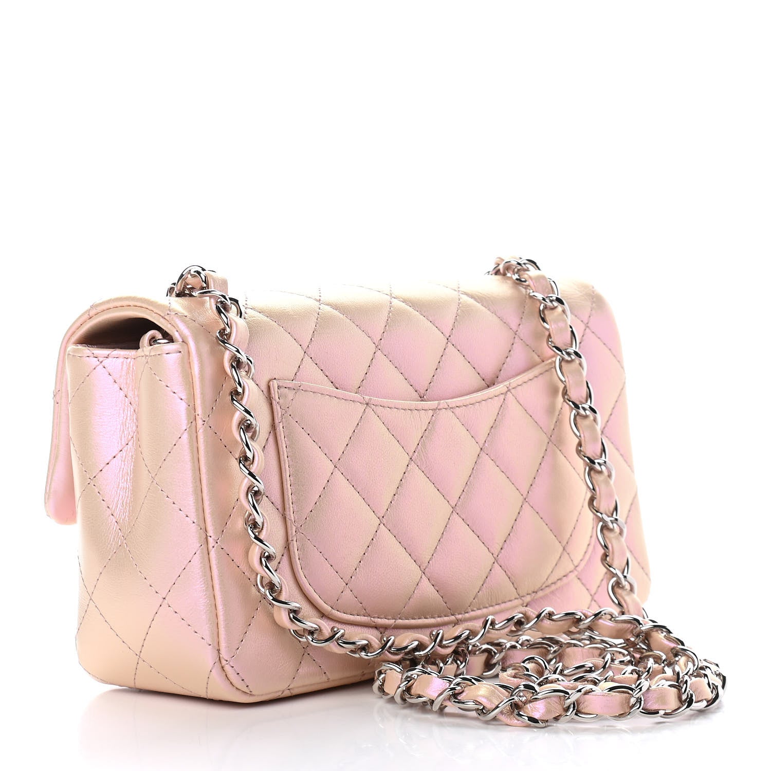 Chanel Iridescent Calfskin Quilted Mini Rectangular Flap Pink 2 of 8