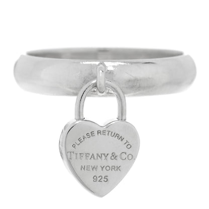 Tiffany Sterling Silver Return to Tiffany Heart Charm Ring 54 7 1 of 4