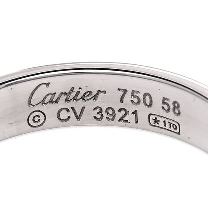 Cartier 18K White Gold 3.5mm LOVE Wedding Band Ring 58 8.5 4 of 4