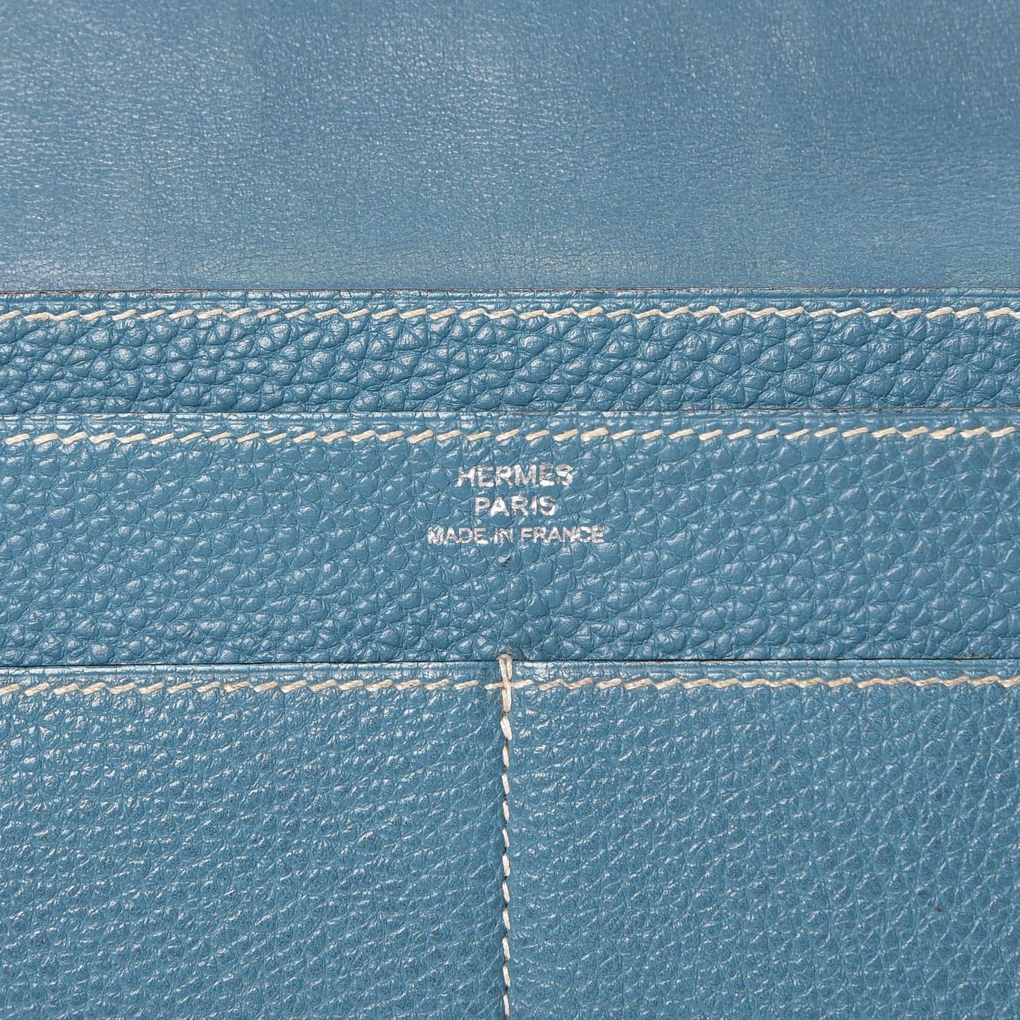 Togo Dogon Duo Wallet Blue Jean