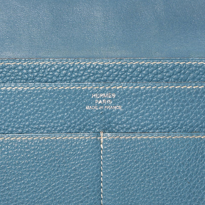 Hermes Togo Dogon Duo Wallet Blue Jean 7 of 24