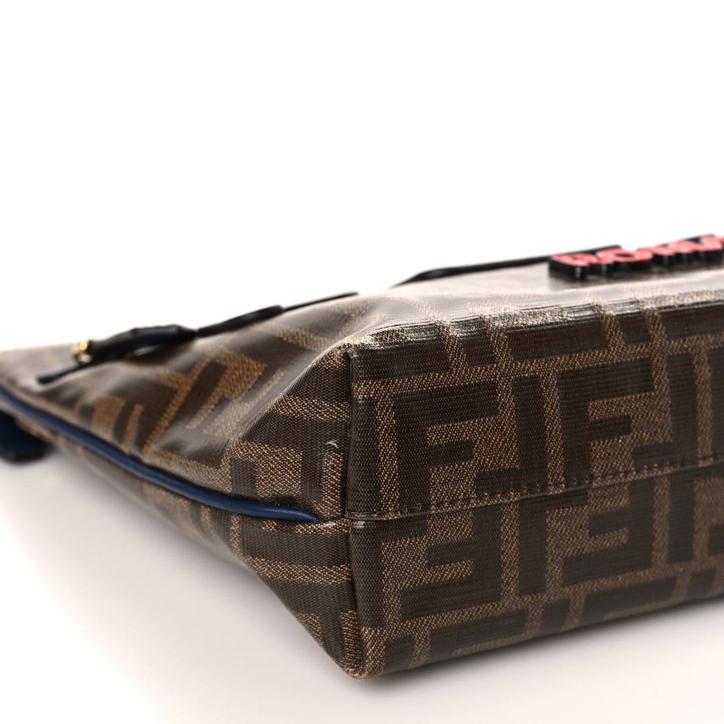X FILA Glazed Fabric Vitello Century FF 1974 Mania Pouch Mogano Panna Blueberry