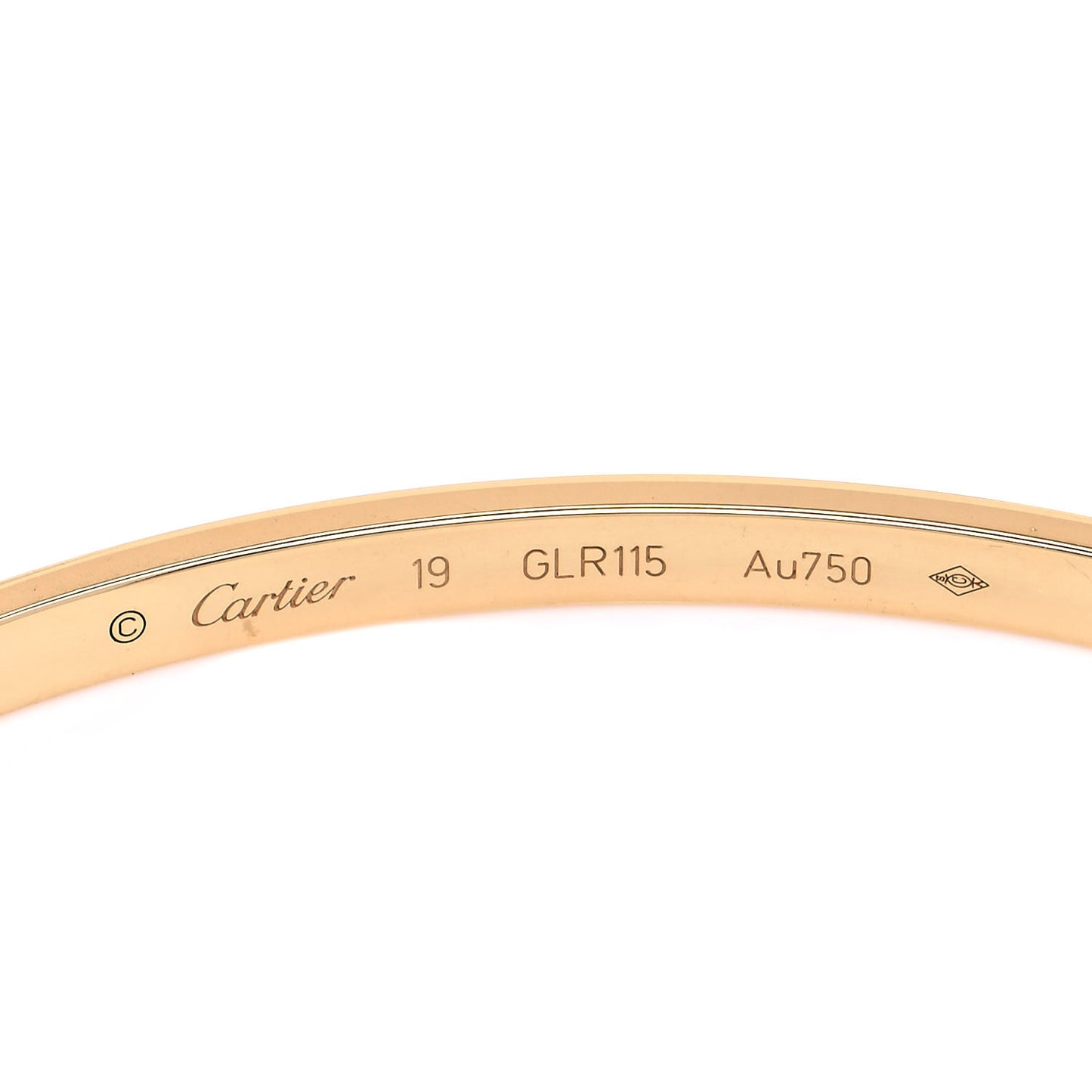 18K Yellow Gold Small LOVE Bracelet 19