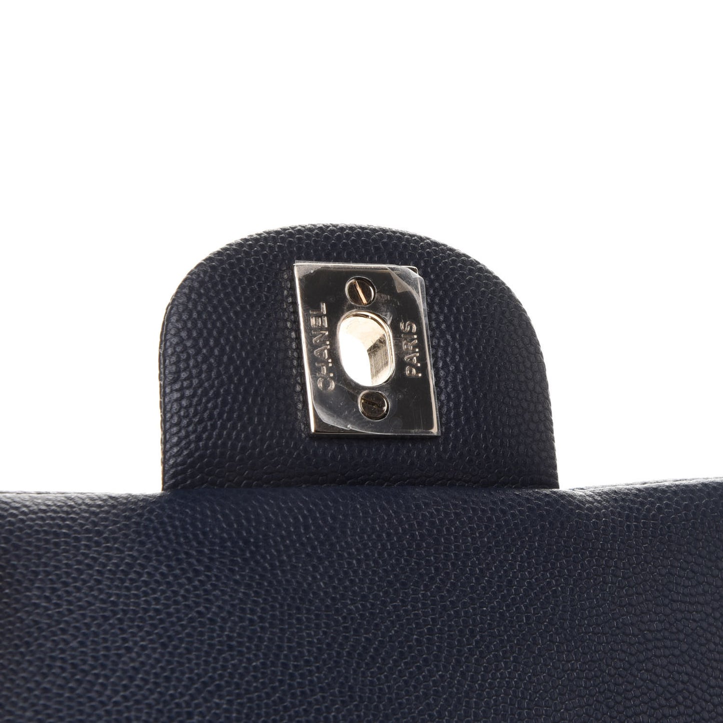 Caviar Quilted Small Double Flap Navy