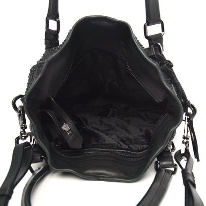 Burberry Calfskin Ruched Tote Green 5 of 13