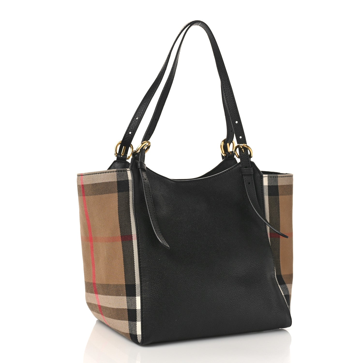 Burberry Grainy Calfskin House Check Small Canterbury Black 2 of 8