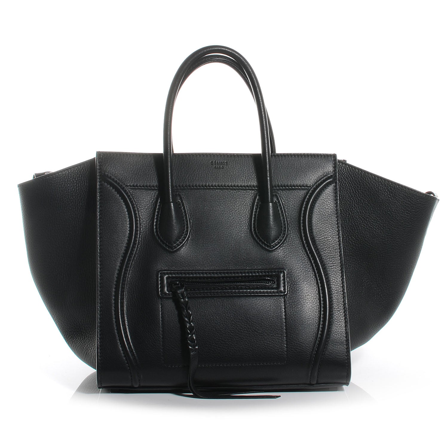 Celine Drummed Leather Large Phantom Luggage Black 1 of 9