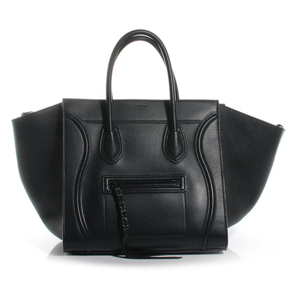 Celine Drummed Leather Large Phantom Luggage Black 1 of 9