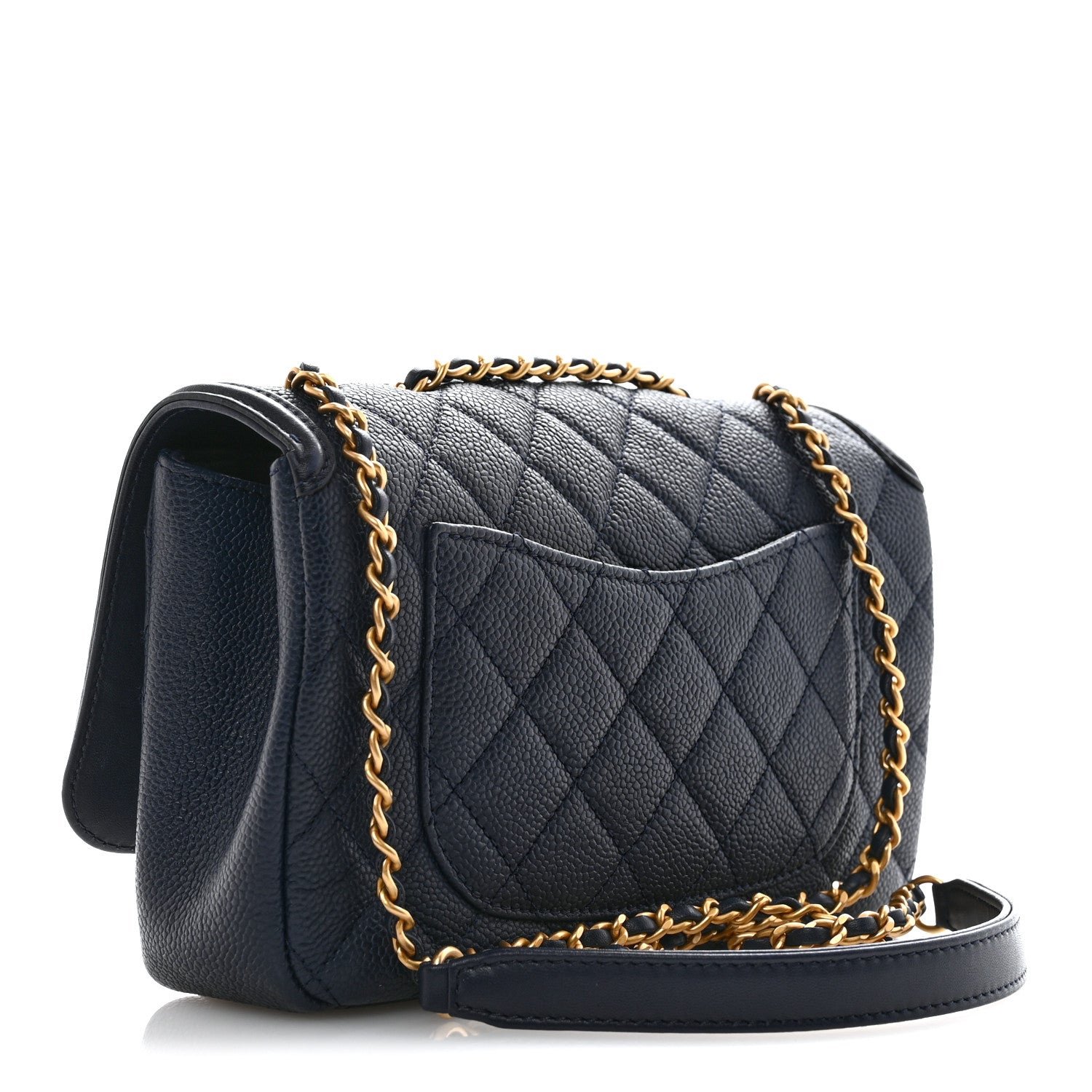 Chanel Caviar Quilted Small CC Filigree Flap Navy 3 of 14