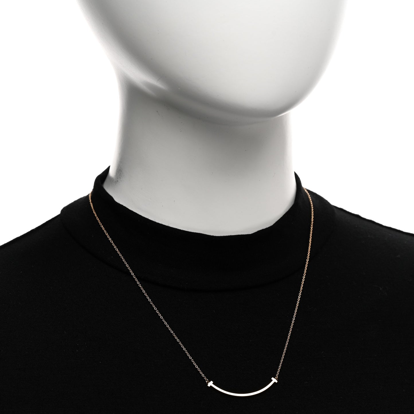 18K Rose Gold Small T Smile Pendant Necklace