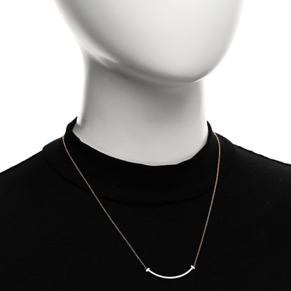 Tiffany 18K Rose Gold Small T Smile Pendant Necklace 2 of 5