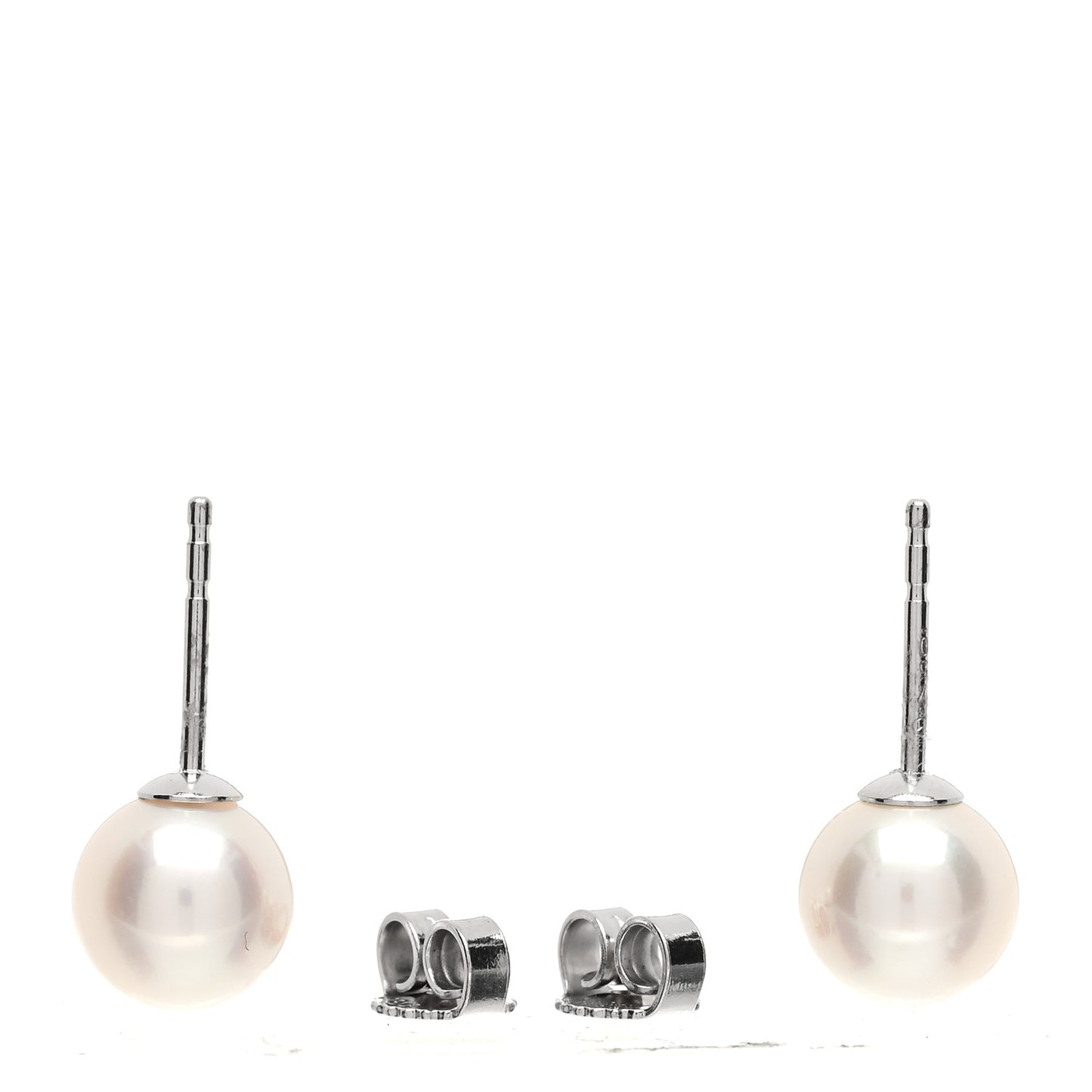 18K White Gold Akoya Pearl 7-7.5mm Earrings