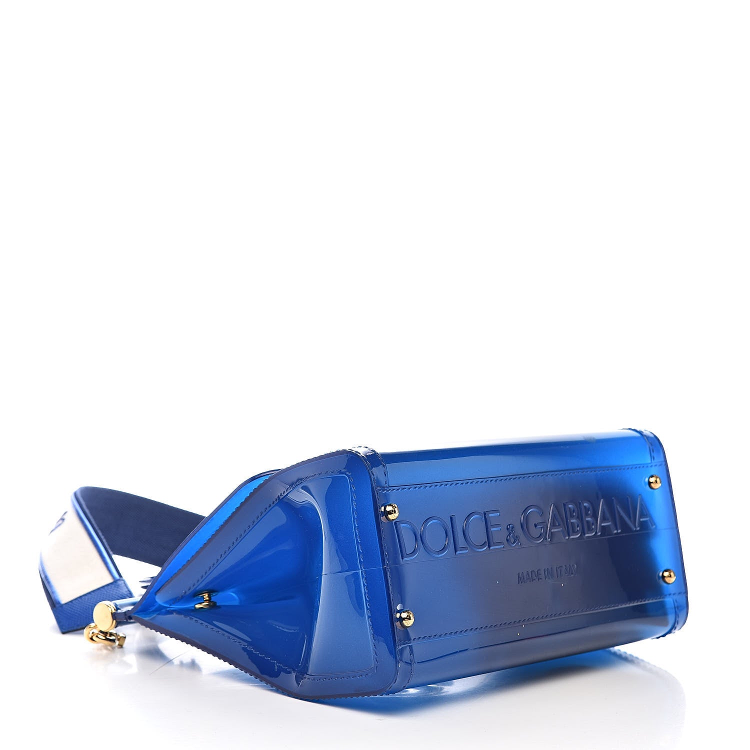Dolce & Gabbana Rubber Semi Transparent Miss Sicily Satchel Blue 5 of 14