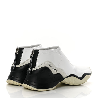 Fendi Vernice High-Tech Womens FFluid Zip Up Sneakers 36 White Black 4 of 15