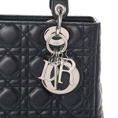 Christian Dior Lambskin Cannage Medium Lady Dior Black 14 of 14