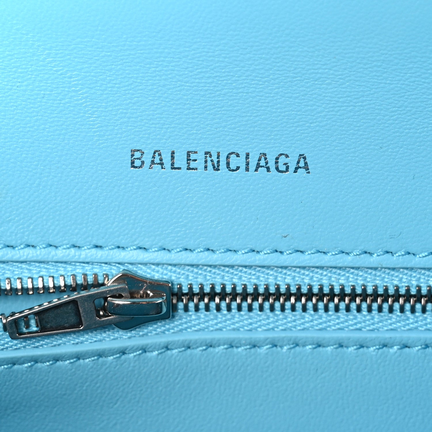 Balenciaga Shiny Box Calfskin Tonal B Hourglass Top Handle Bag Mini Azur 5 of 11