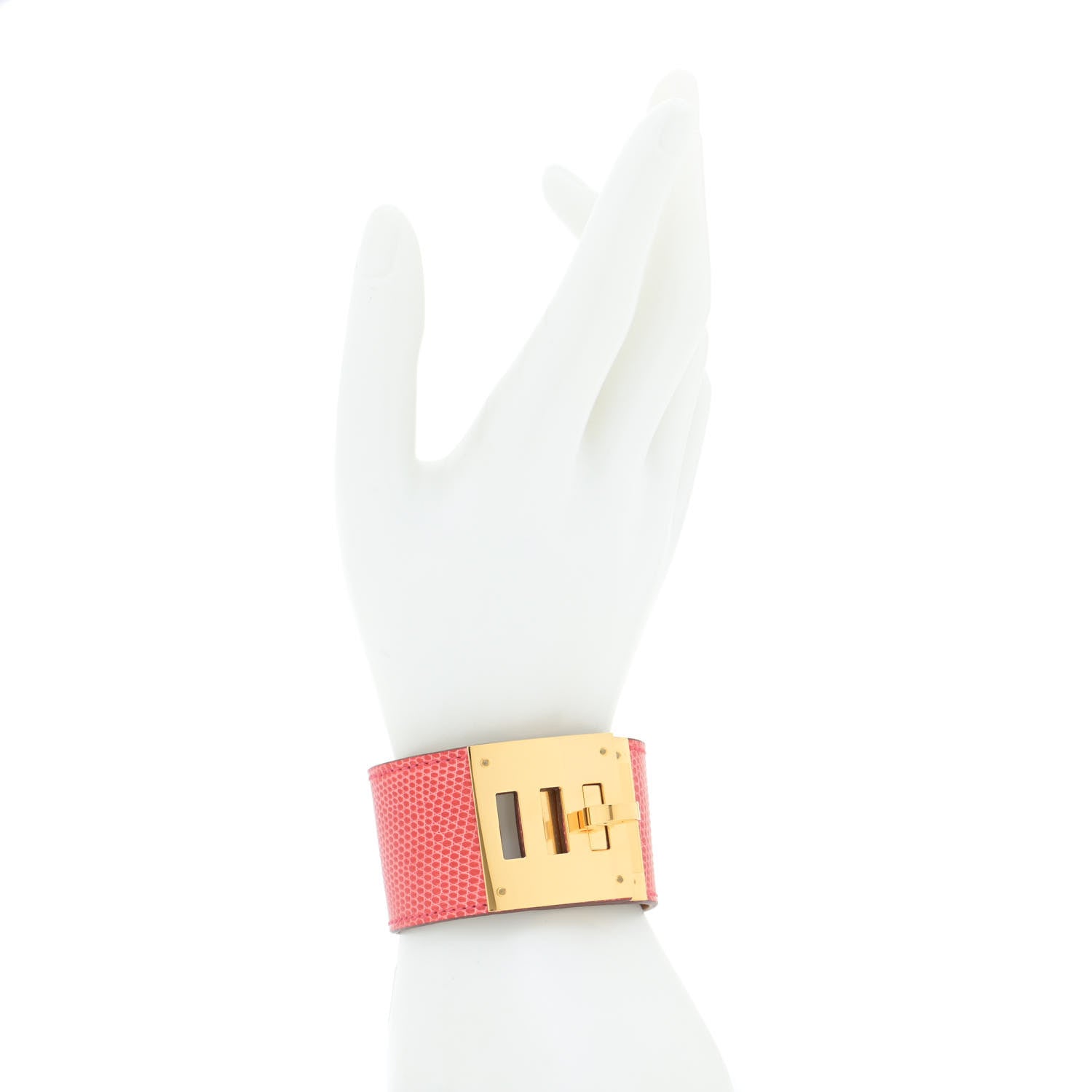 Hermes Lizard Kelly Dog Bracelet Bracelet Bougainvillea 2 of 8