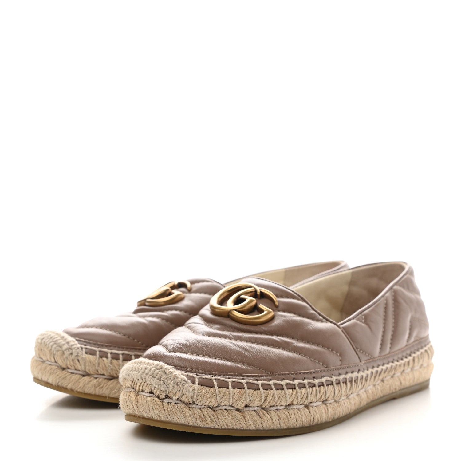 Gucci Nappa Matelasse GG Marmont Espadrilles 37.5 Porcelain Rose 3 of 10