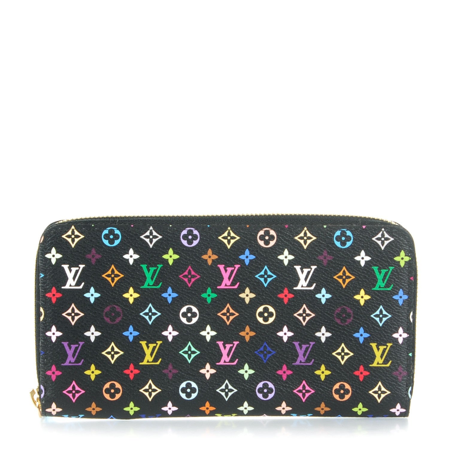 Louis Vuitton Monogram Multicolor Zippy Wallet Black Violet 1 of 7