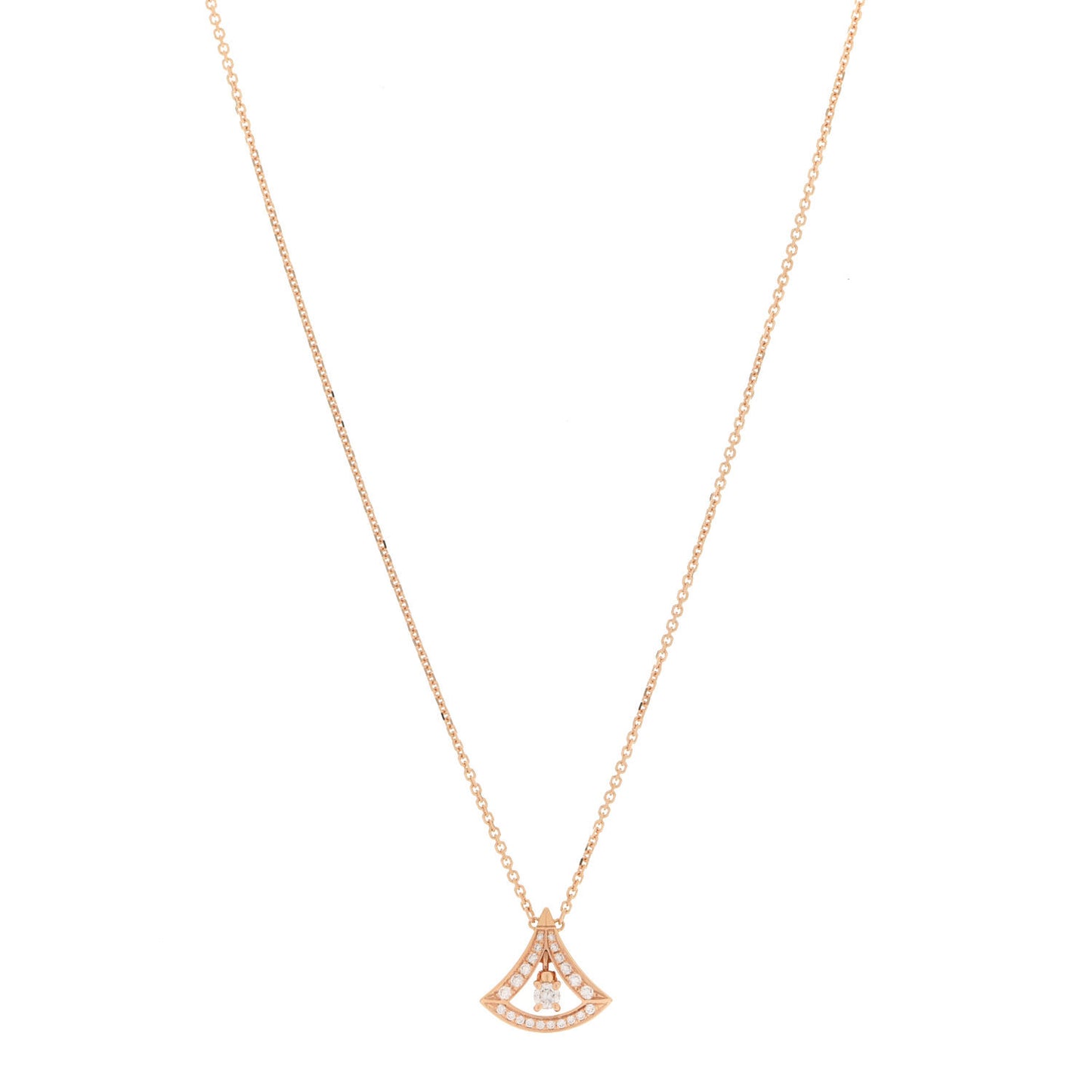 18K Rose Gold Diamond Divas' Dream Openwork Pave Pendant Necklace