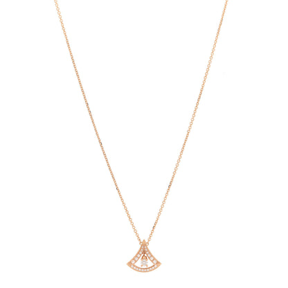 Bulgari 18K Rose Gold Diamond Divas' Dream Openwork Pave Pendant Necklace 1 of 6