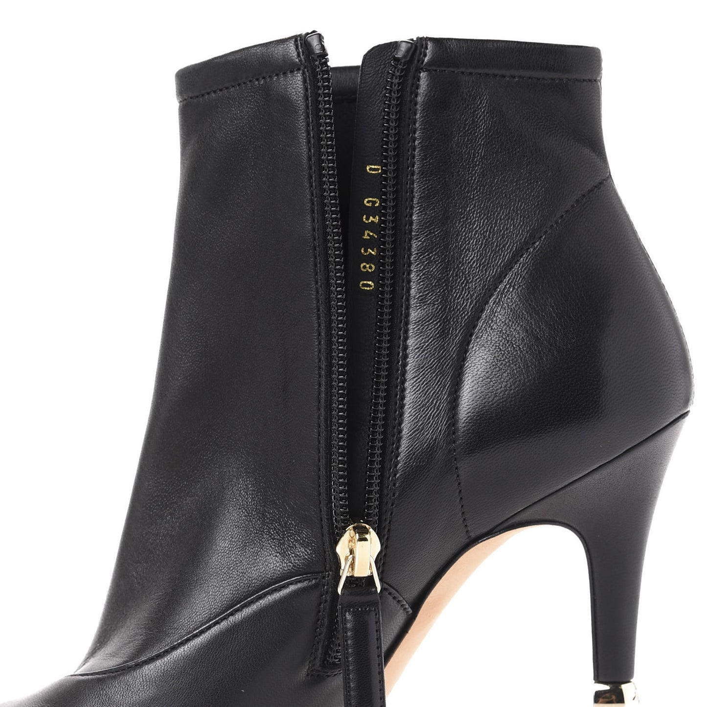 Lambskin Peep Toe Short Ankle Boots 38 Black
