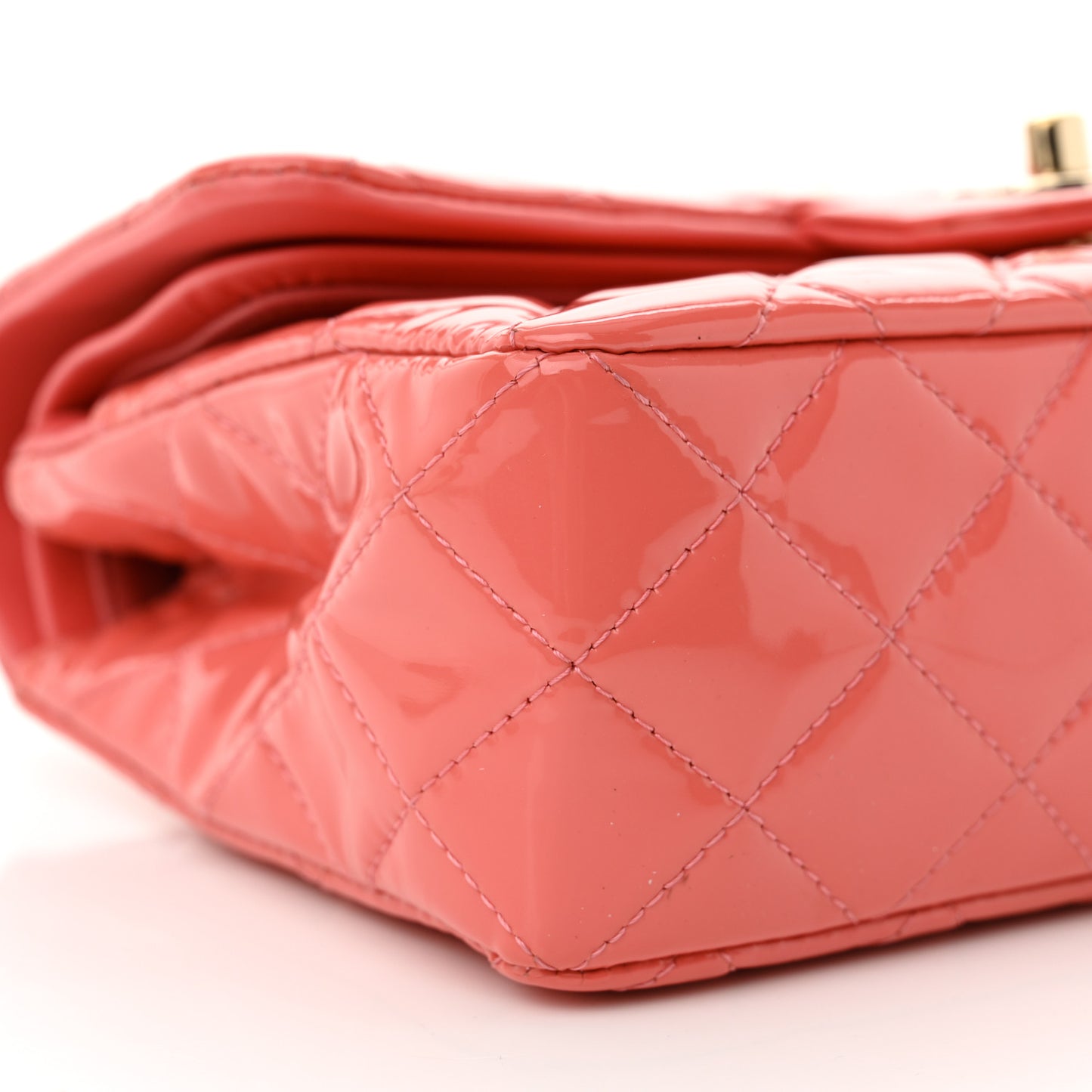 Patent Small Double Flap Pink