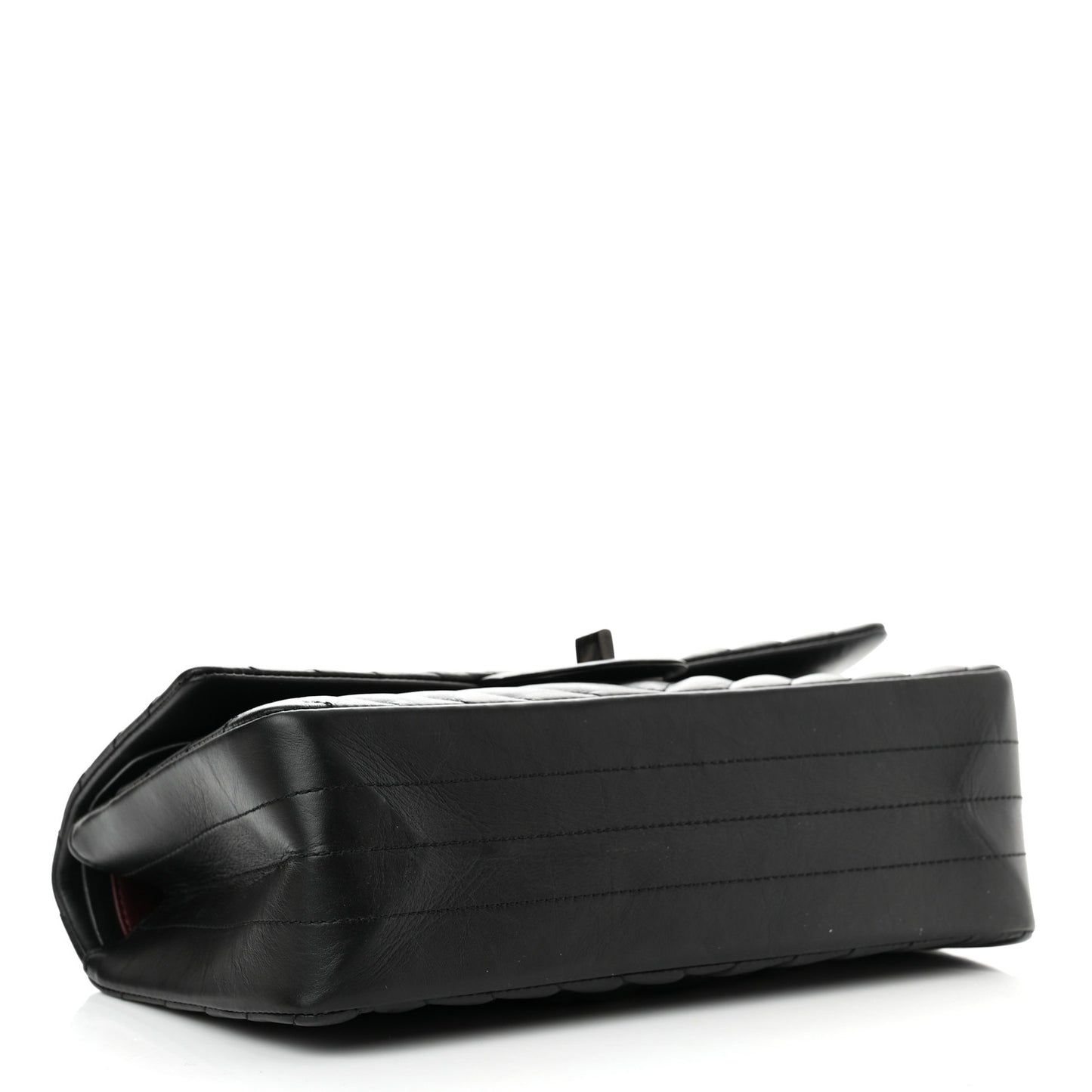 Aged Calfskin Chevron Quilted 2.55 Reissue 225 Flap So Black