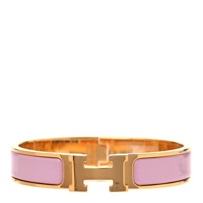 Hermes Enamel Narrow Clic Clac H Bracelet PM Rose Nacarat 1 of 4