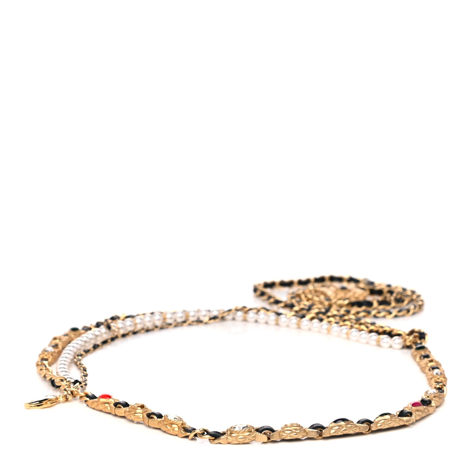 Chanel Lambskin Pearl Lock Chain CC Fancy Belt 90 Multicolor 1 of 5