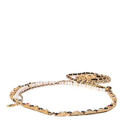 Chanel Lambskin Pearl Lock Chain CC Fancy Belt 90 Multicolor 1 of 5
