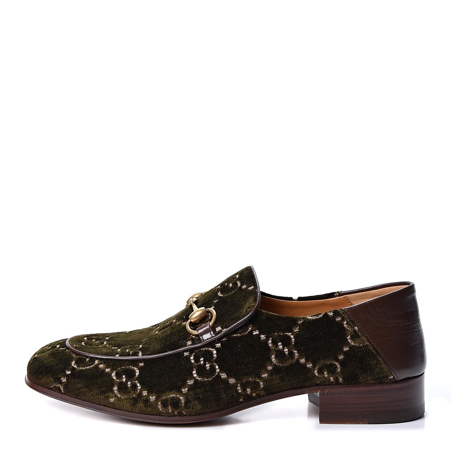 Velvet GG Monogram Mens Horsebit Loafers 8.5 Green