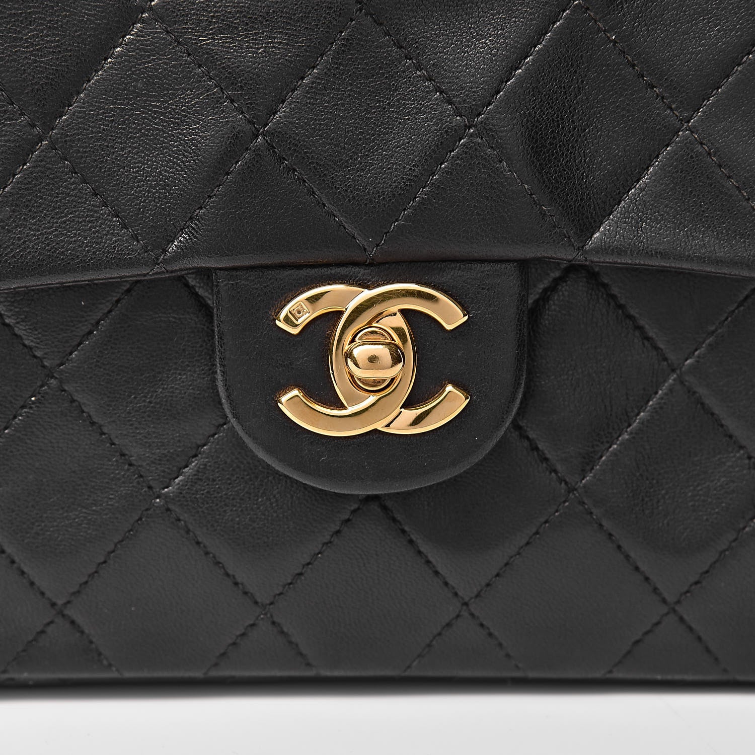Chanel Lambskin Quilted Mini Square Flap Bag Black 11 of 13