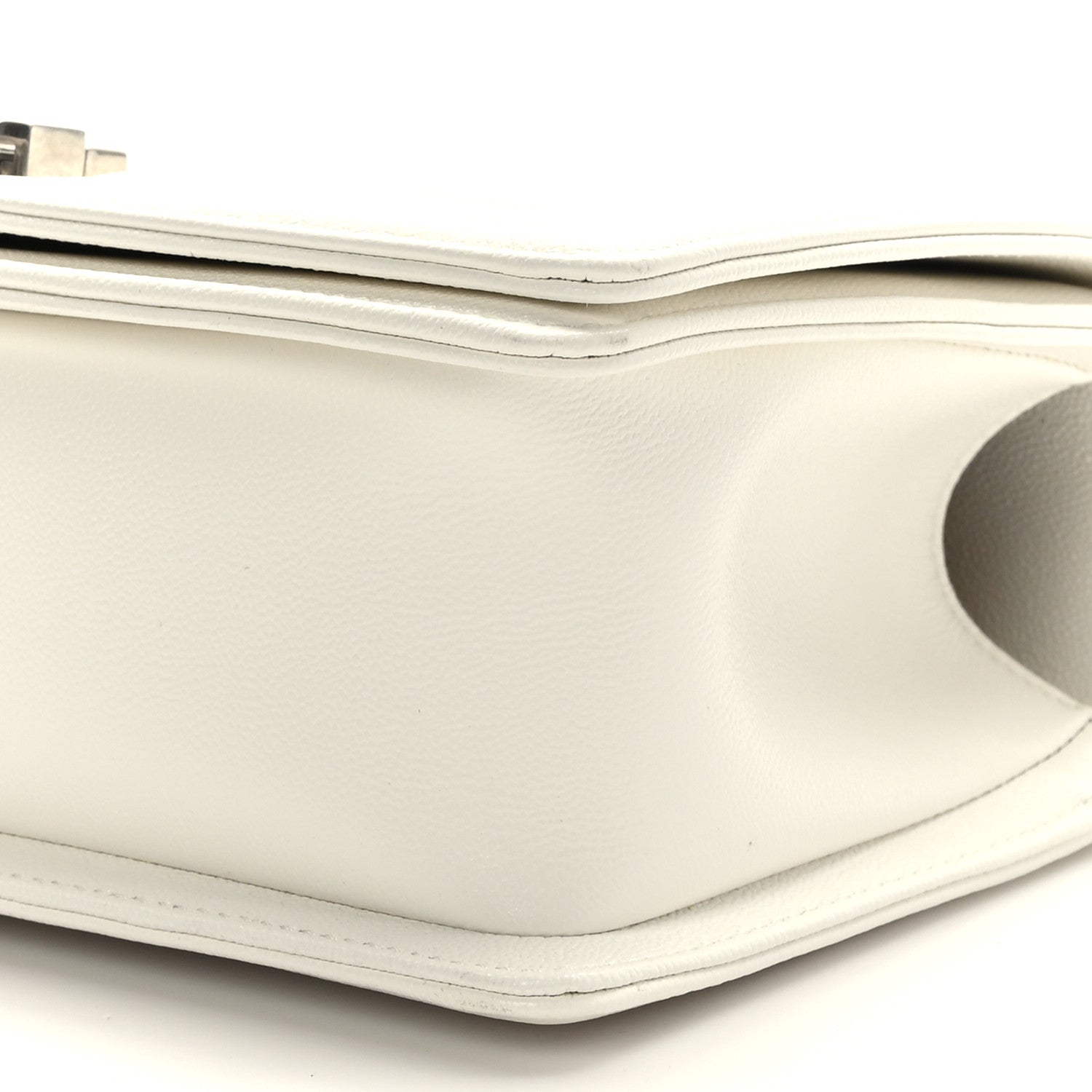 Chanel Caviar Quilted Medium Boy Flap White 9 of 10