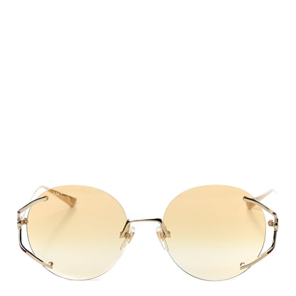 Gucci Metal Oversized Round Frame Sunglasses GG0645S Gold 4 of 7