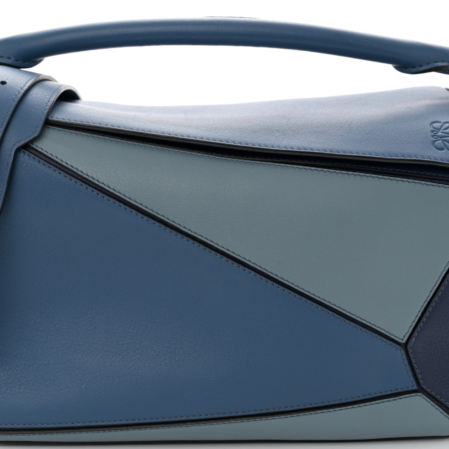 Calfskin Medium Puzzle Bag Marine Stone Steel Blue