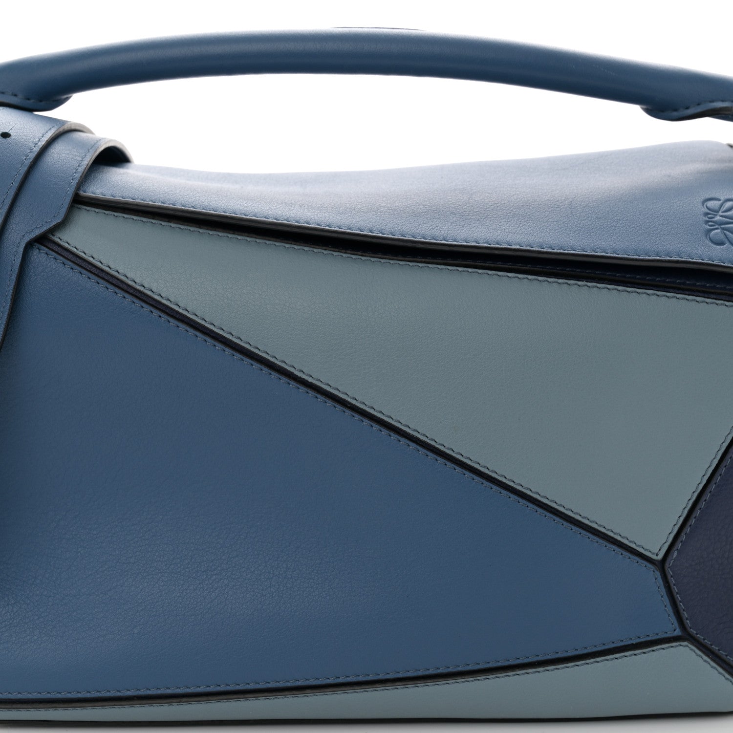 Loewe Calfskin Medium Puzzle Bag Marine Stone Steel Blue 8 of 11