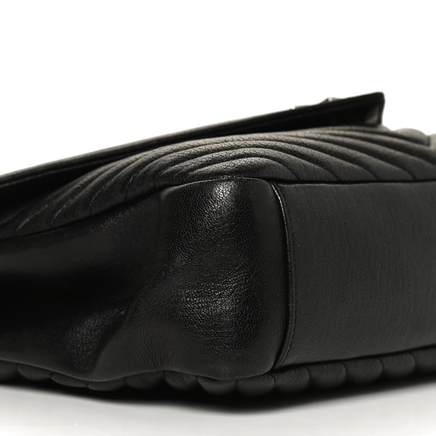 Saint Laurent Sheepskin Matelasse Chevron Monogram Large College Satchel Black 9 of 14