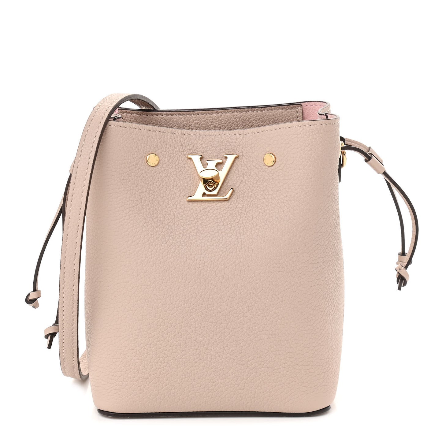 Calfskin Nano Lockme Bucket Greige