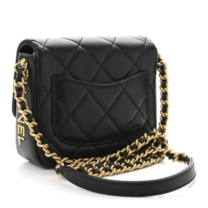 Chanel Lambskin Quilted Mini Side Note Flap Black 3 of 11