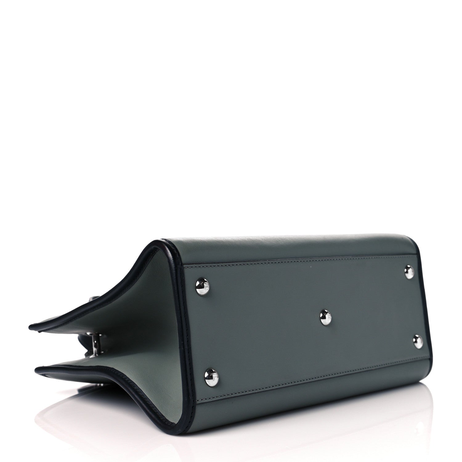 Fendi Vitello Century Opaco F is Fendi Bi-Color Small Runaway Satchel Carbone Black 4 of 10