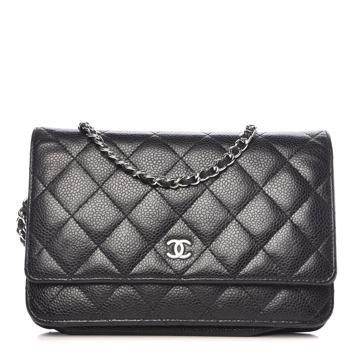 Caviar Quilted Wallet On Chain WOC Black