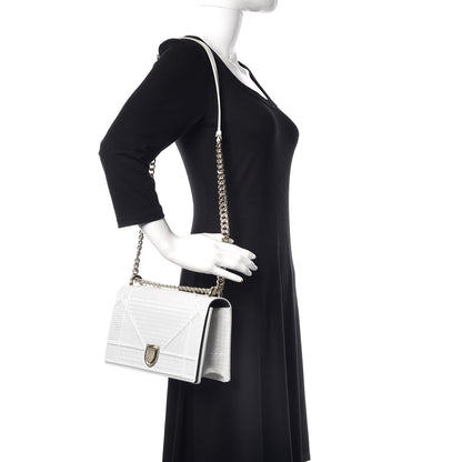 Christian Dior Patent Micro-Cannage Medium Diorama Flap Bag White 2 of 9