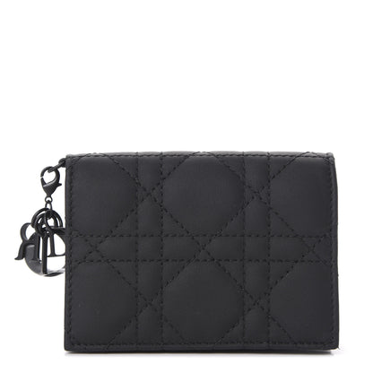 Christian Dior Ultra Matte Calfskin Small Lady Dior Flap Card Holder Black 1 of 7