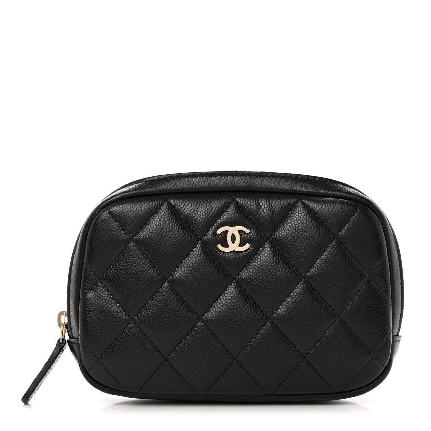 Chanel Caviar Quilted Small Curvy Pouch Cosmetic Case Black 1 of 7