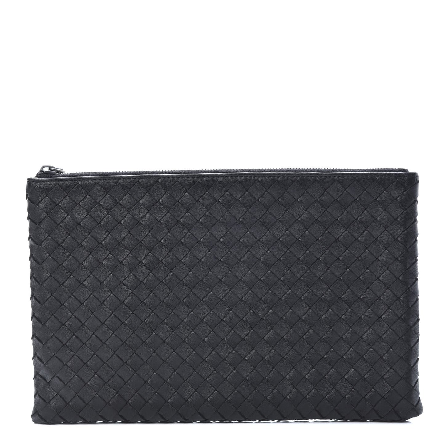 Nappa Intrecciato Medium Zip Pouch Black