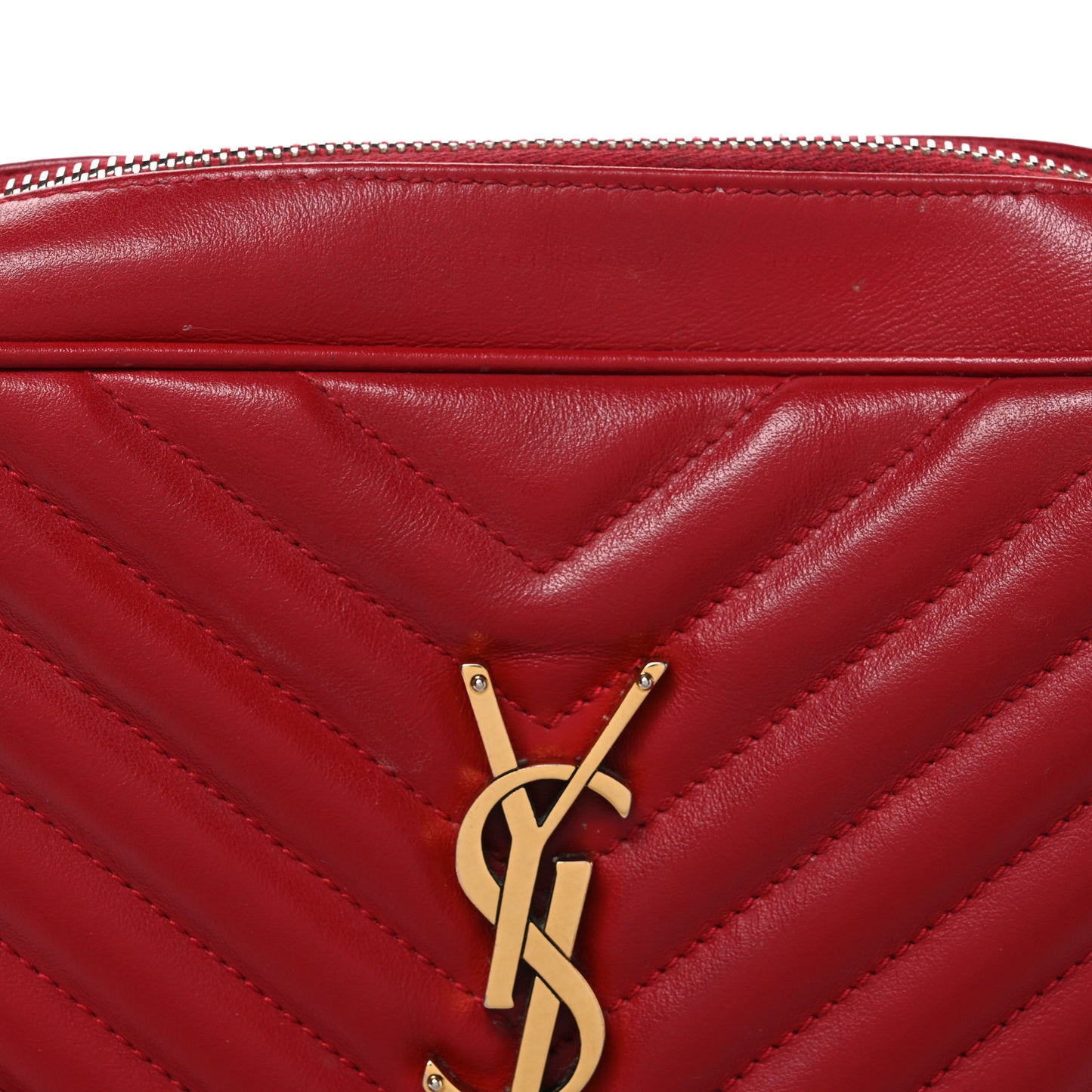 Calfskin Matelasse Monogram Lou Camera Bag Red