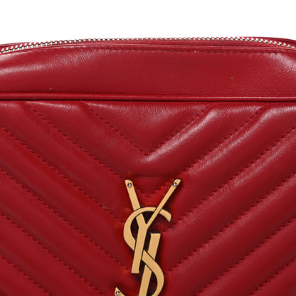 Saint Laurent Calfskin Matelasse Monogram Lou Camera Bag Red 8 of 11